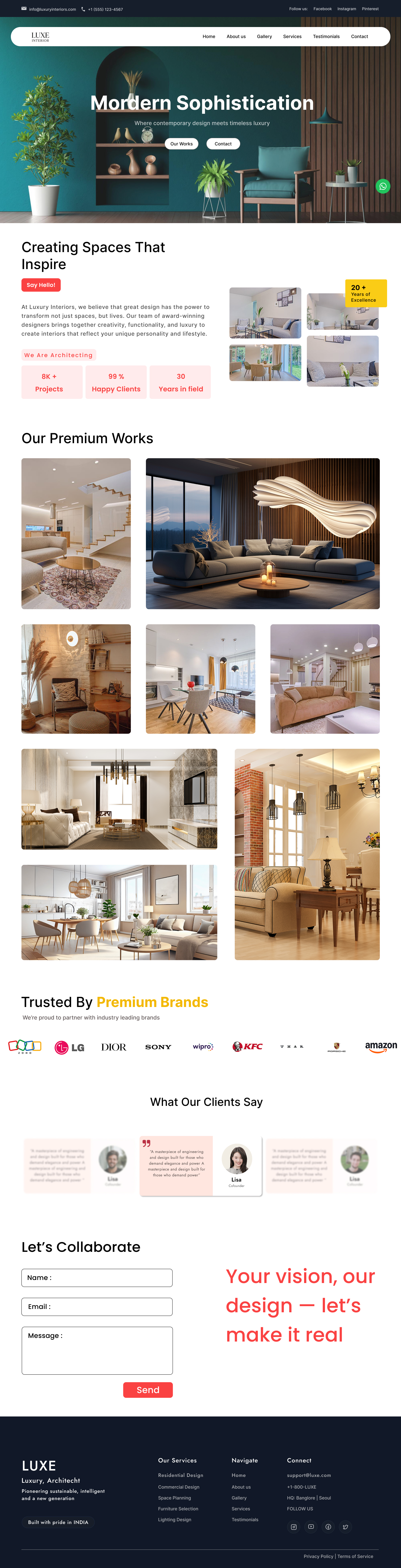 LUXE Interior website