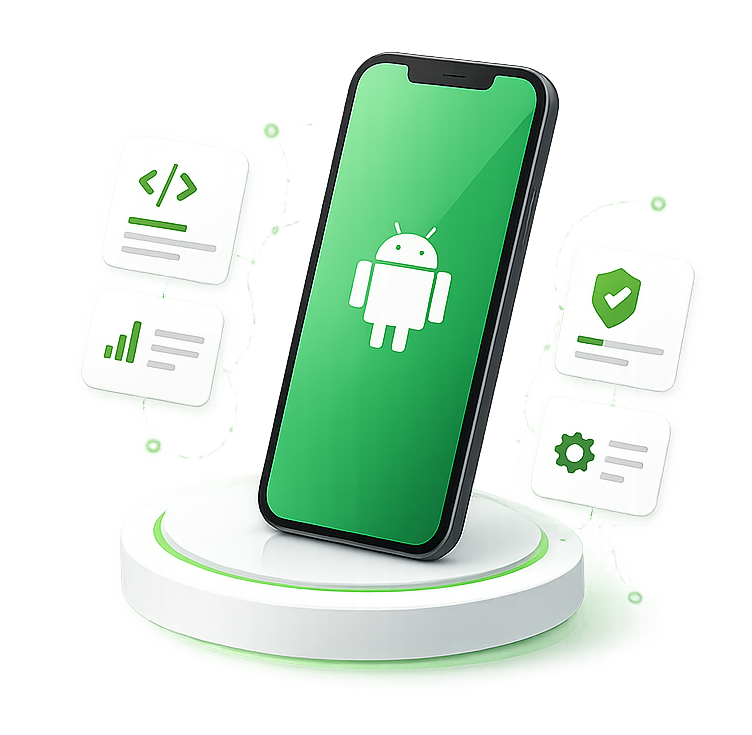 Android App Development 3D Illustration