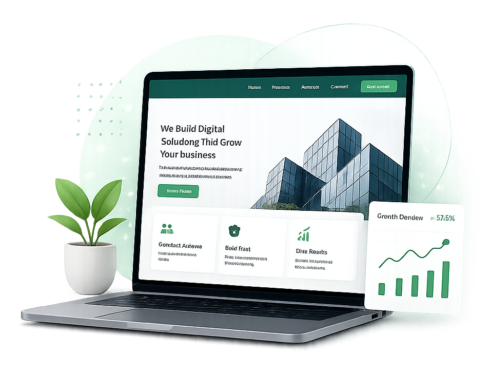 Business Website Development 3D Illustration