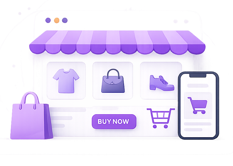 Ecommerce Website Development 3D Illustration