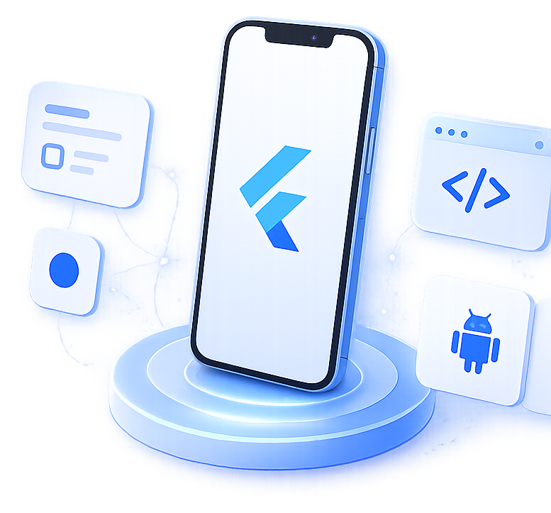 Flutter App Development 3D Illustration