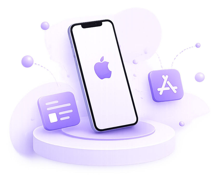 iOS App Development 3D Illustration